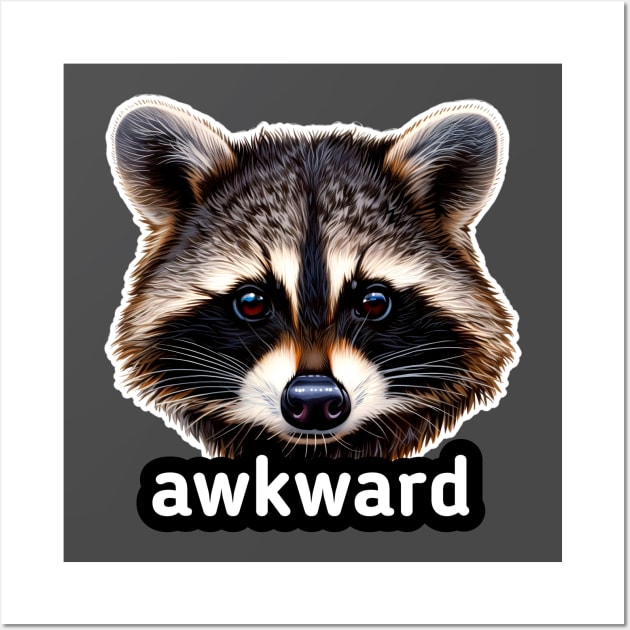 Awkward Trash Panda Raccoon Wall Art by MaystarUniverse